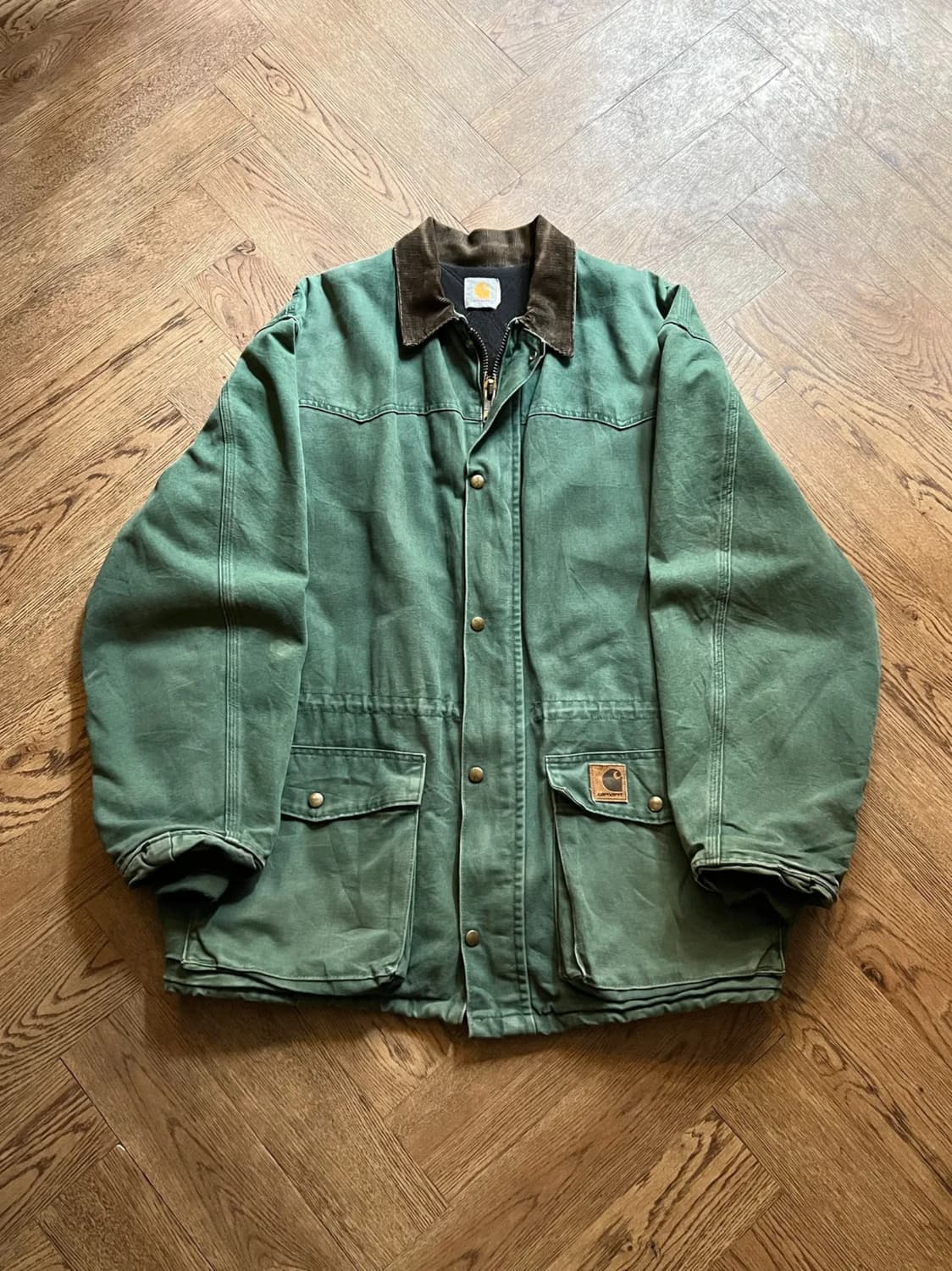 [2XL]칼하트 USA 퀼팅 라이닝 헌터그린 워크 코트 자켓 상품이미지1