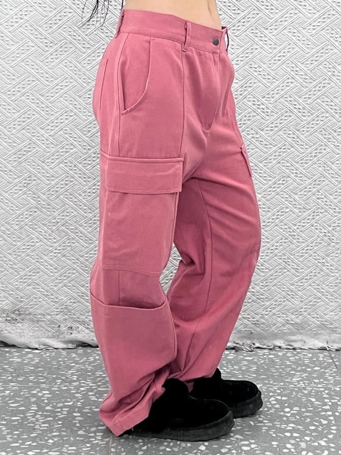 네스티킥 빈티지 스트릿 Y2K 핑크코랄 카고팬츠 L C08075 상품이미지1