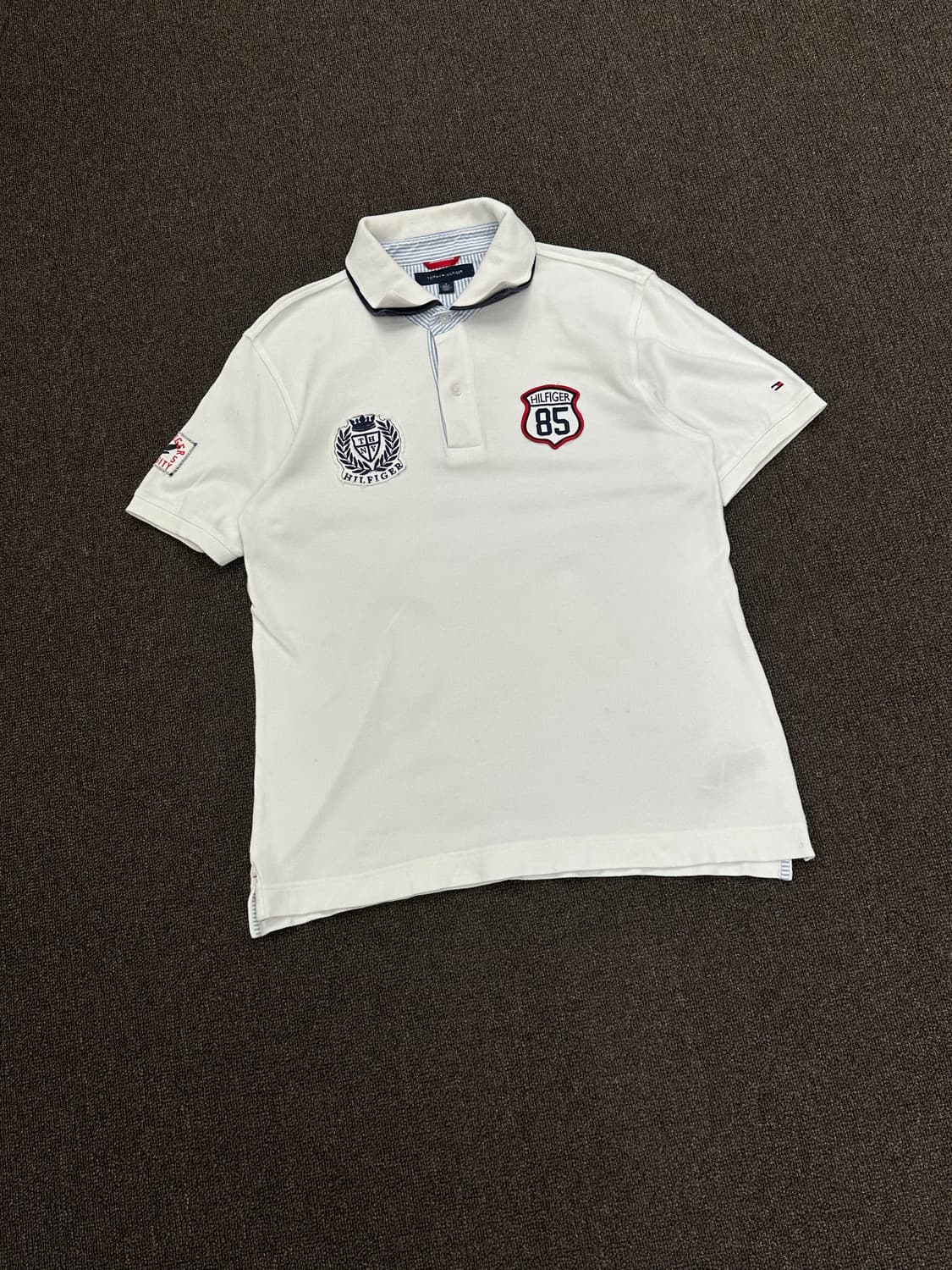 M)타미힐피거 빈티지 로고 완장 카라 반팔 상품이미지1