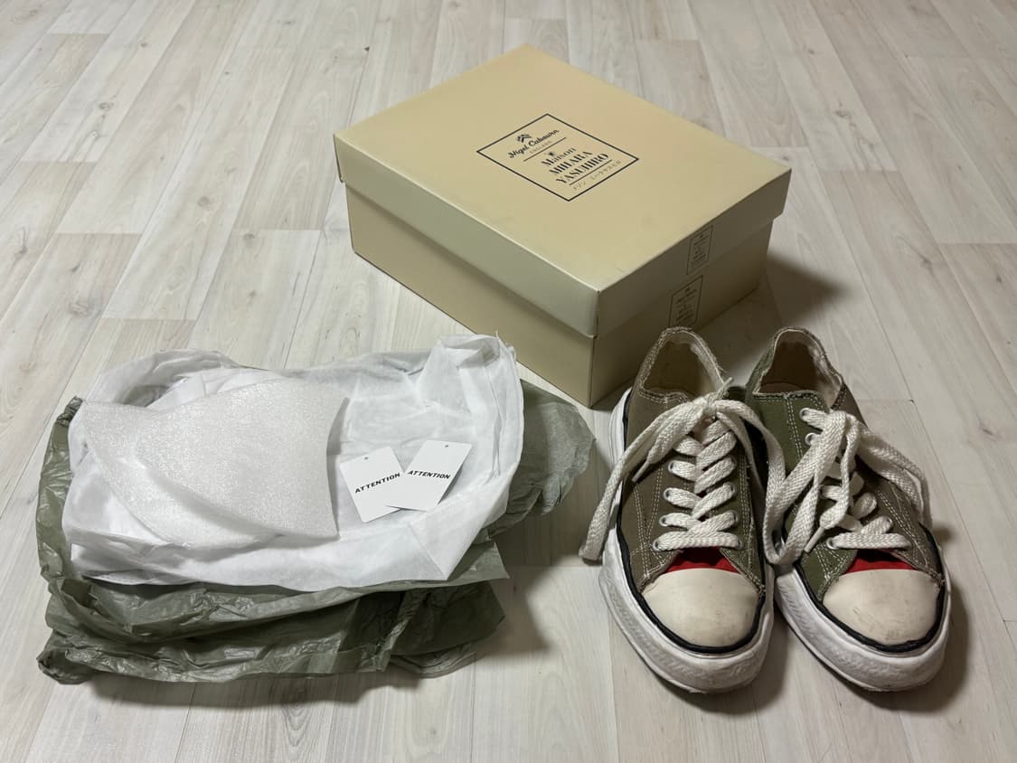 메종 미하라 야스히로 x 나이젤 카본 로우 컷 스니커즈 아미 그린 41 상품이미지1