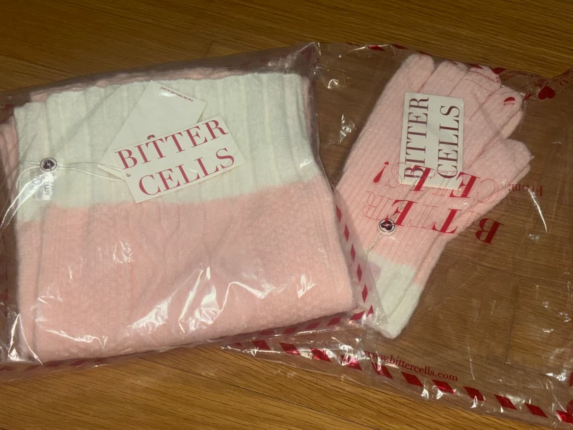 비터셀즈 C.G 머플러&글로브 세트 핑크 상품이미지3