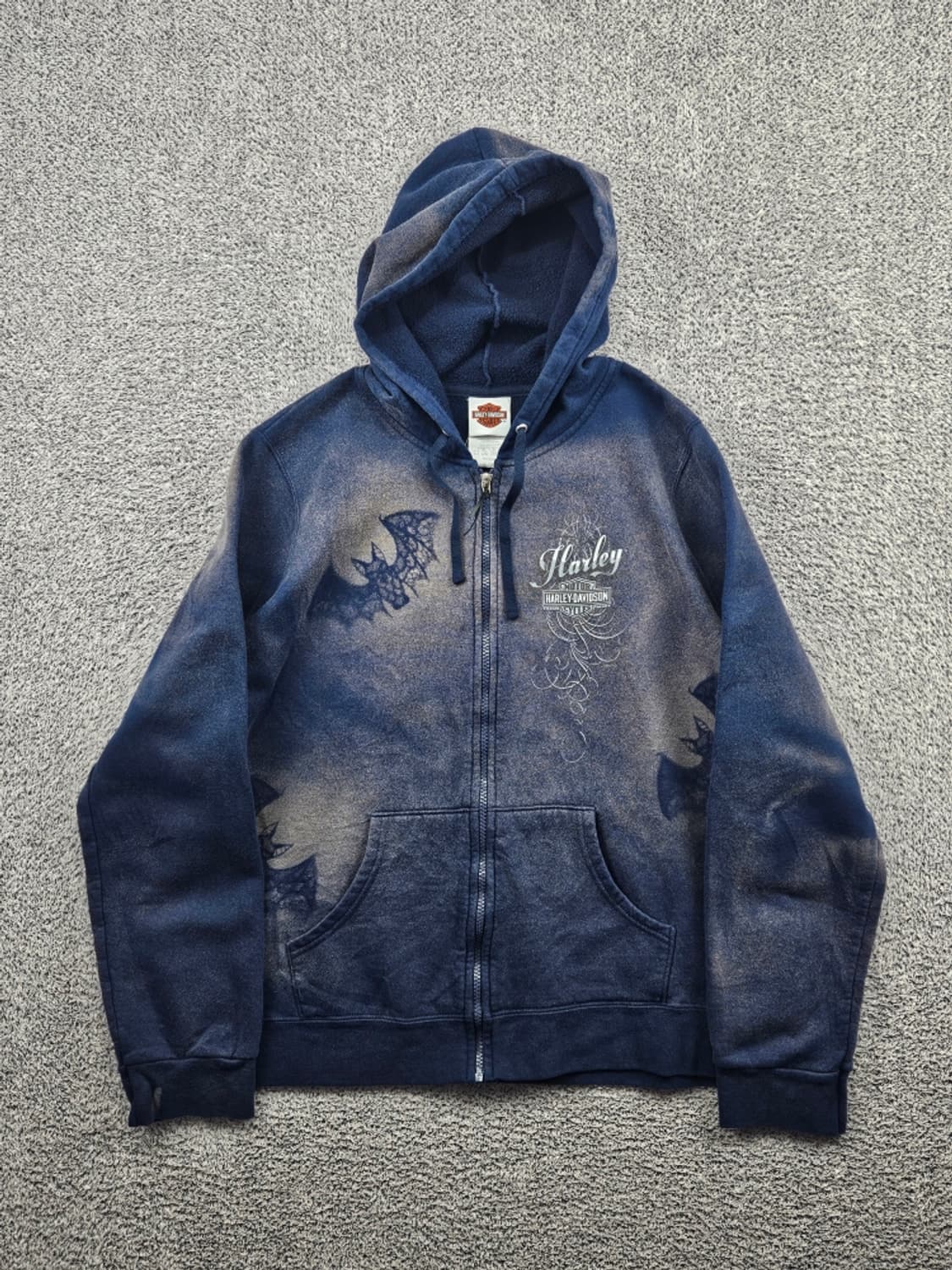 할리데이비슨 다잉워시드 커스텀 스웻 후드집업 (2XL) / 11457 상품이미지2
