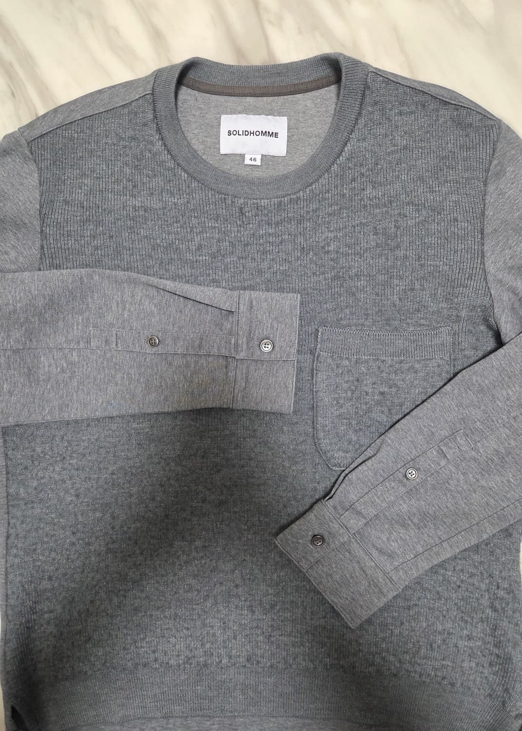 솔리드옴므 그레이 니트 셔츠 상품이미지3