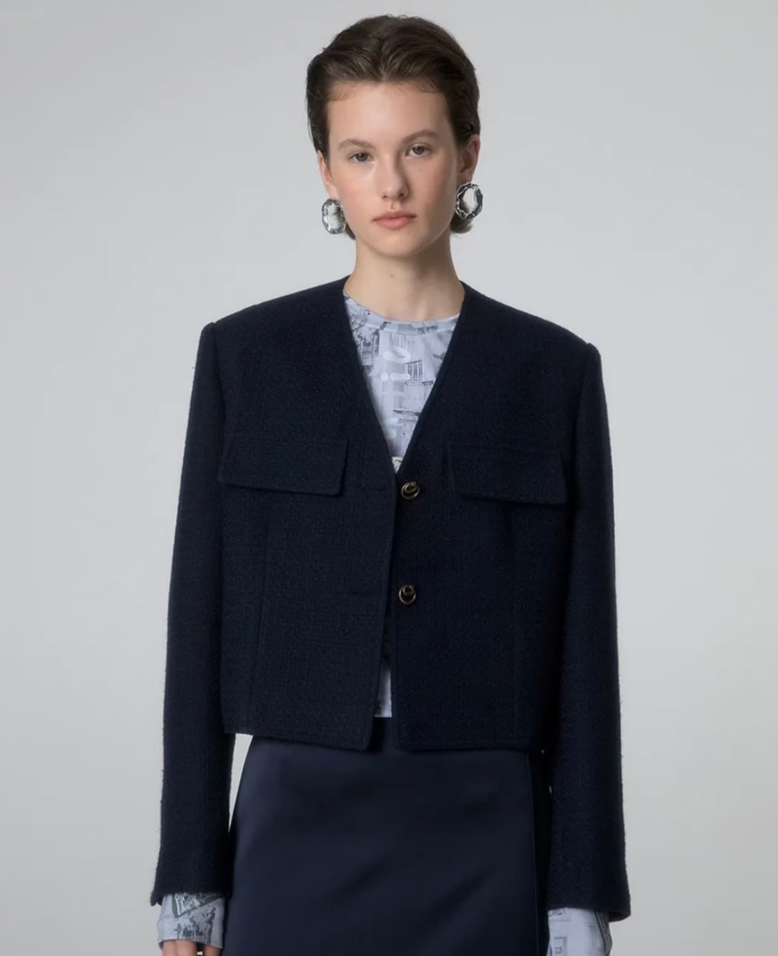 RAIVE 네이비 트위드 자켓 상품이미지3