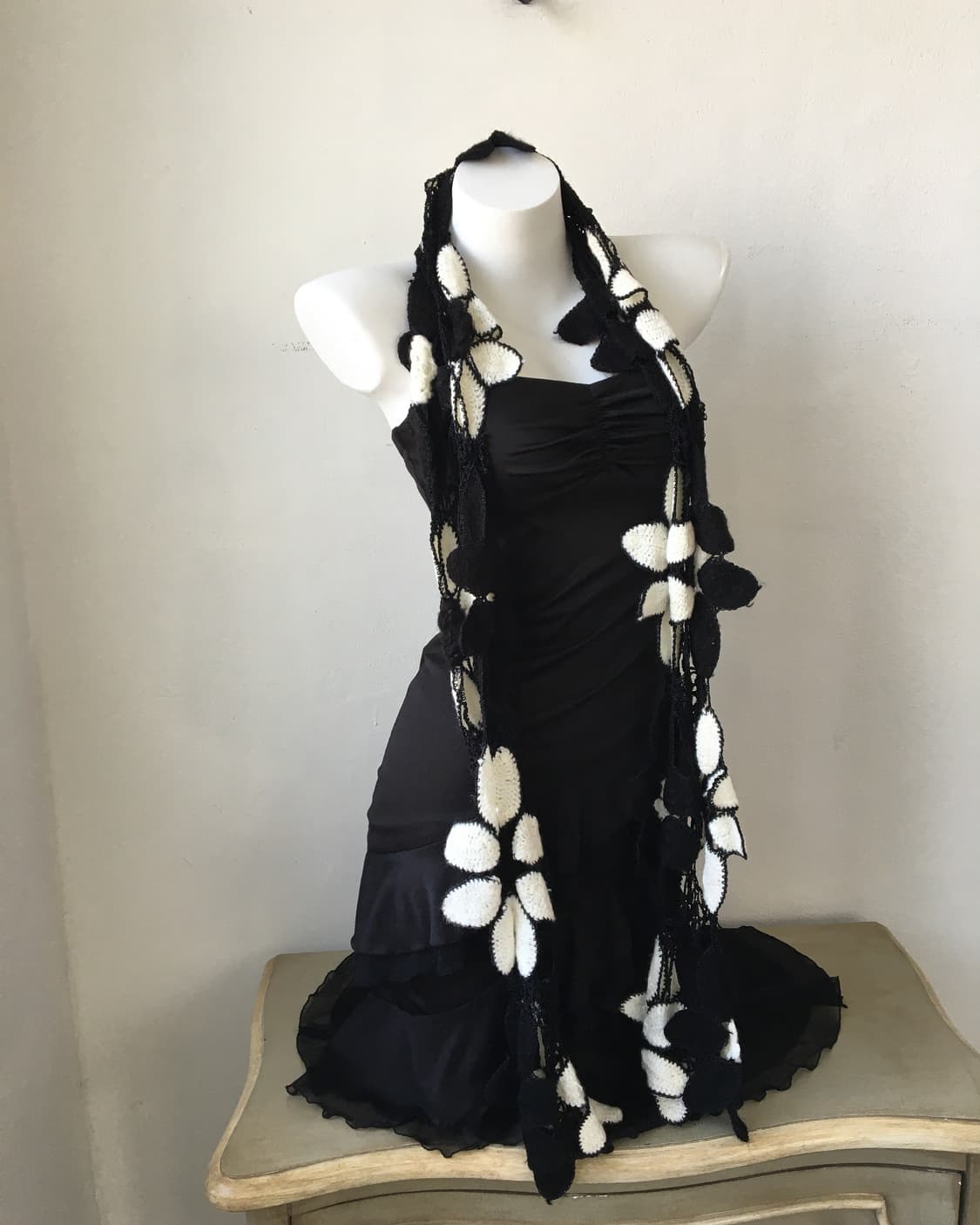 flower pattern crochet scarf 상품이미지2