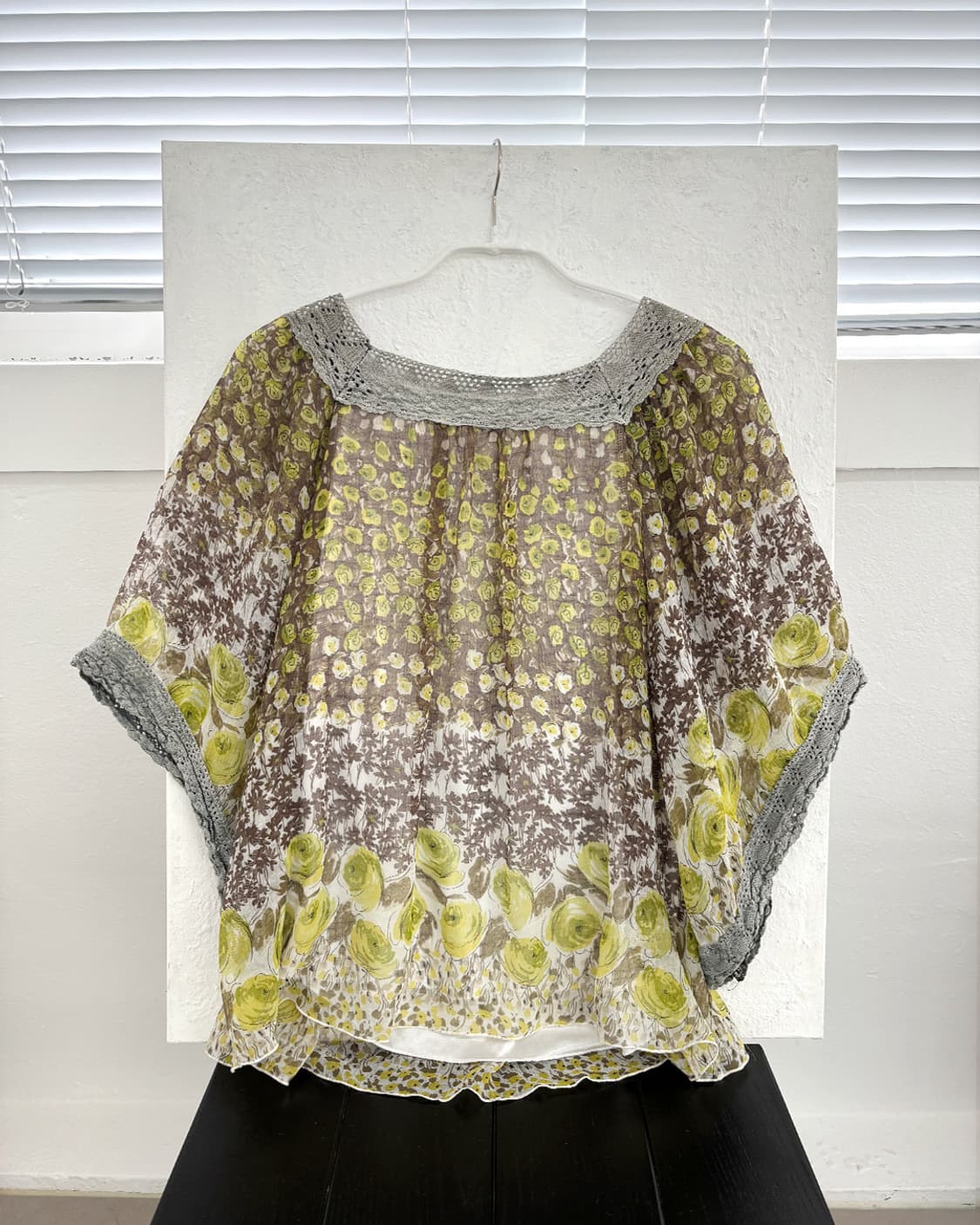 moss garden vintage floral sheer blouse 상품이미지5
