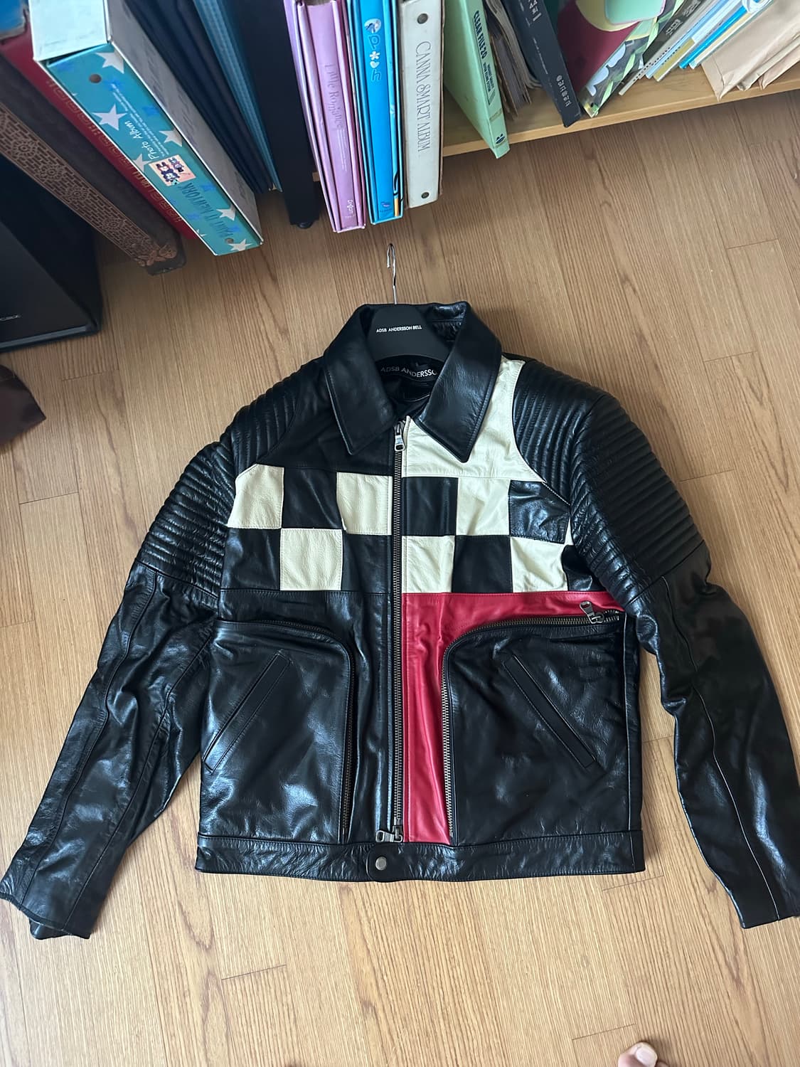앤더슨벨  체커보드 패치워크 라이더 자켓 L 상품이미지1