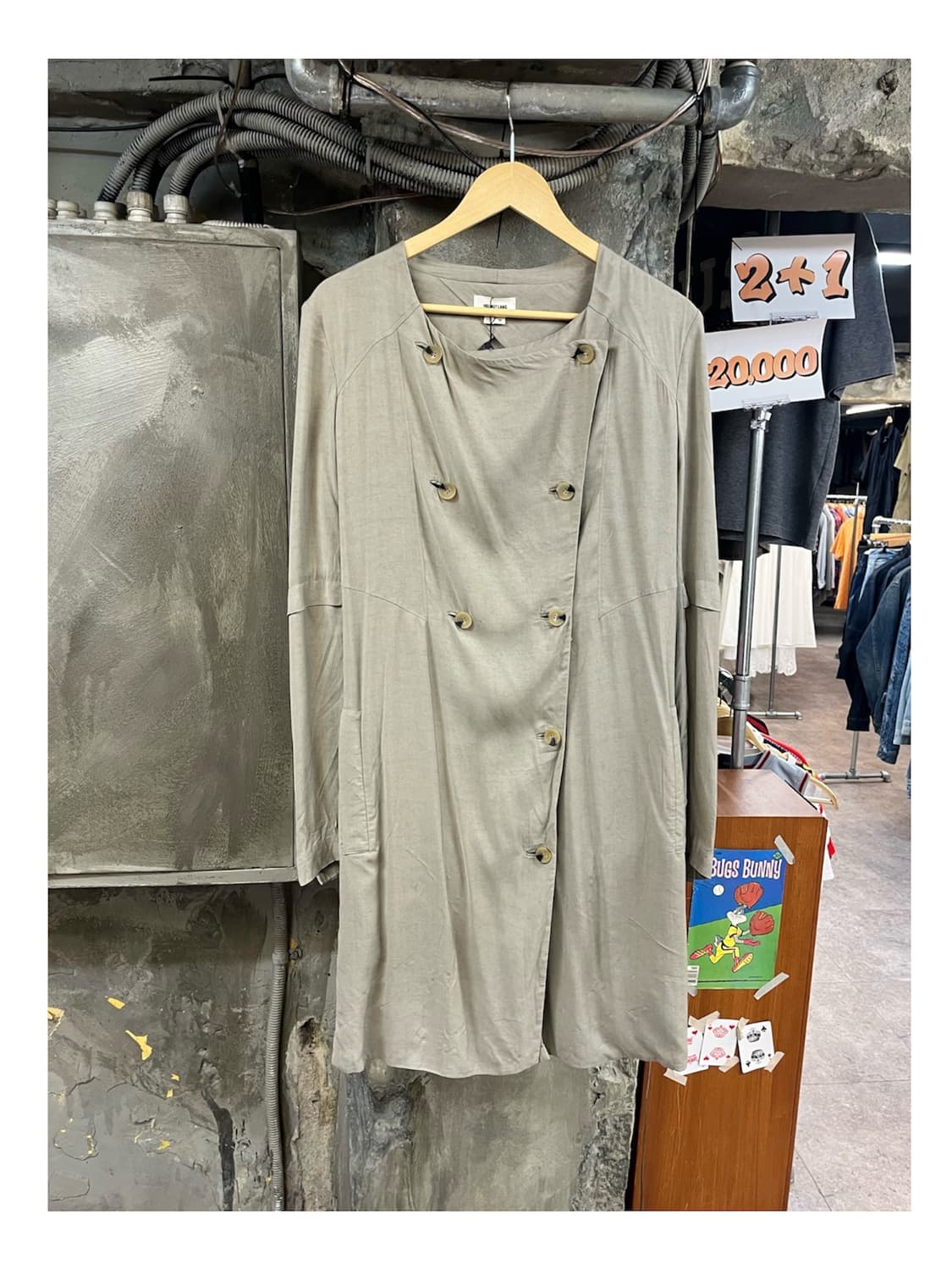 헬무트랭 더블 논카라 코트 베이지 M #csz4059 상품이미지1