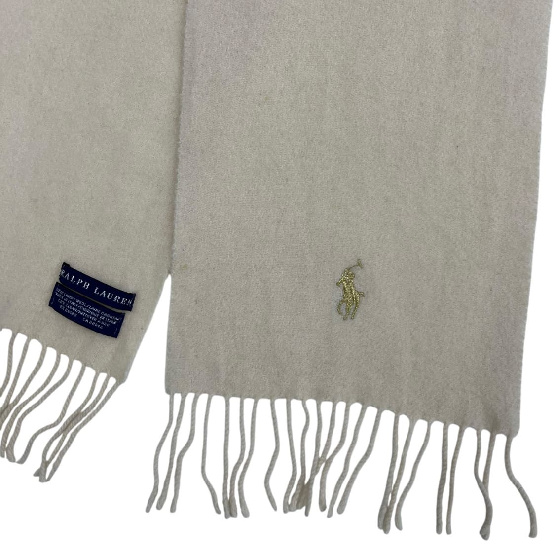 폴로 랄프로렌 골드포니 아이보리 울 머플러 상품이미지5