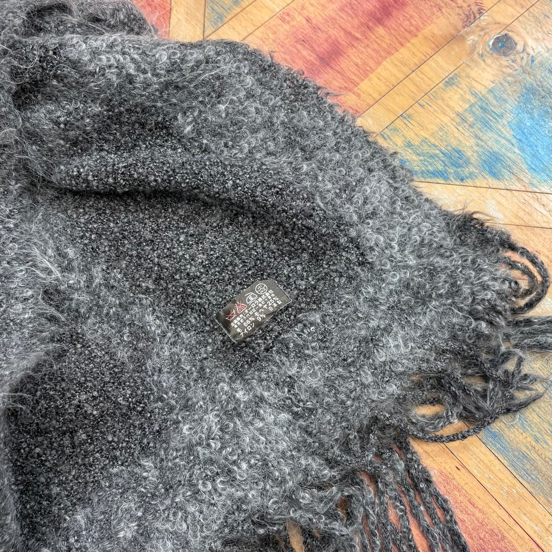 ANNE KLEIN 앤클라인 울 모헤어 부클 머플러 스카프 숄 상품이미지4