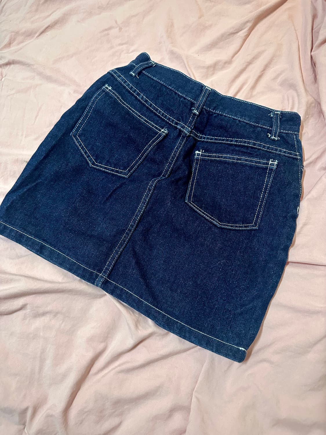 화이트 스티지 생지 데님스커트 상품이미지2