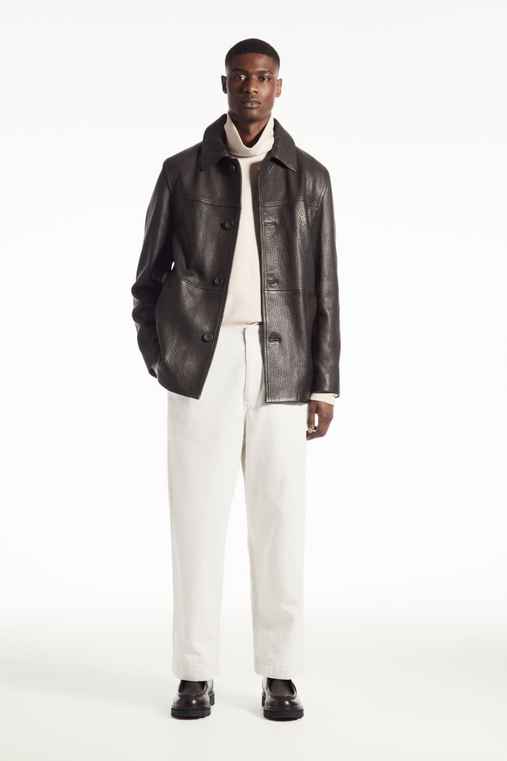 [코스] 칼라 그레인 레더 자켓 상품이미지3