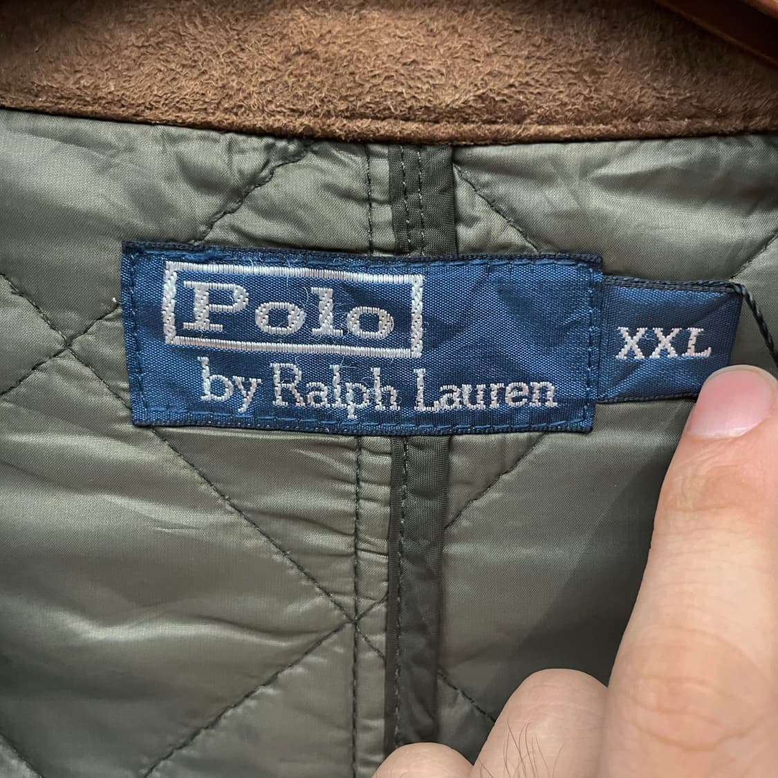 90s 폴로 랄프로렌 버클 넥 스웨이드 엘보 패치 퀼팅 자켓 컨트리 상품이미지8