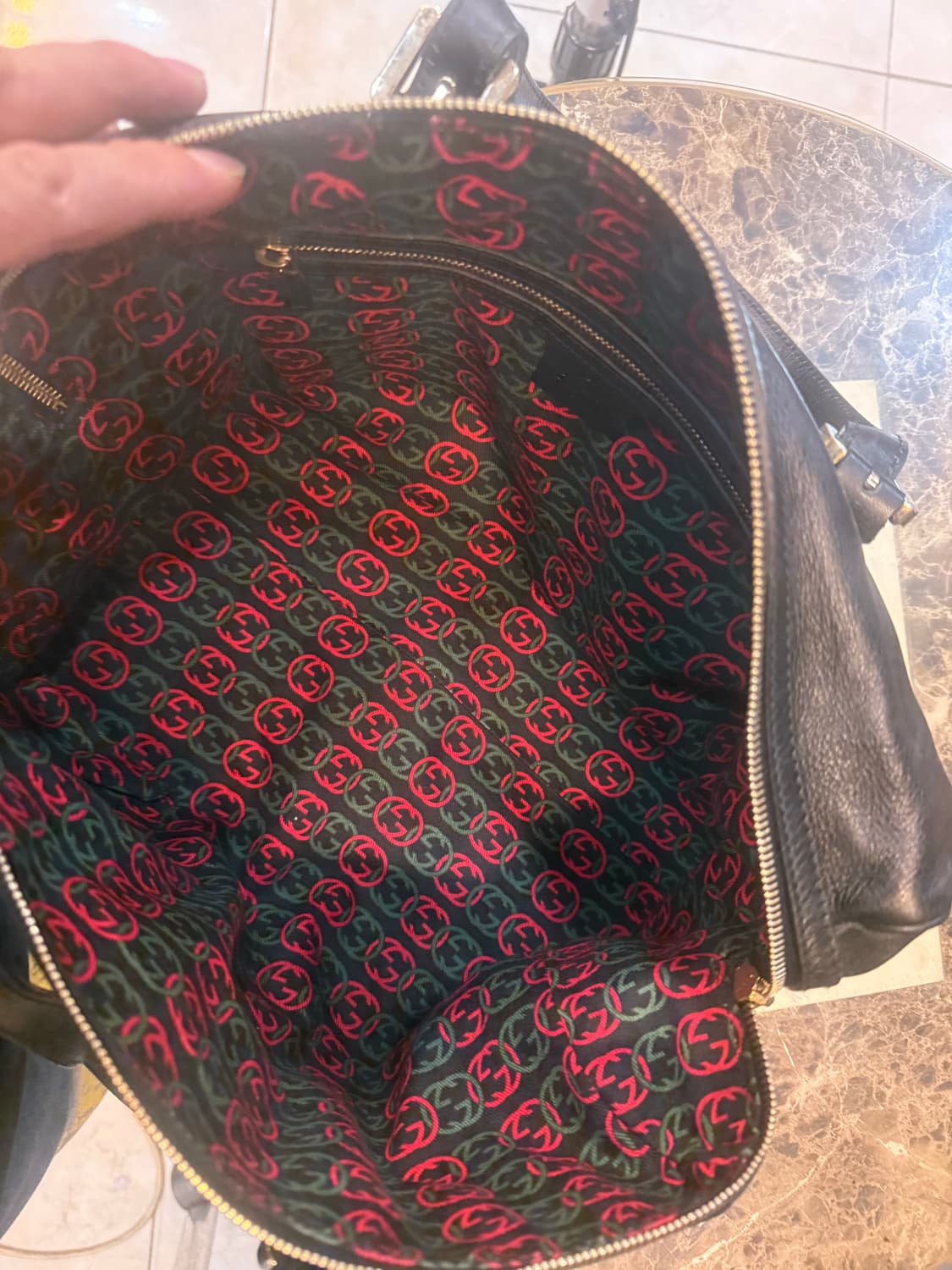정품 구찌 브릿 블랙레더 토트백 팝니다 상품이미지7