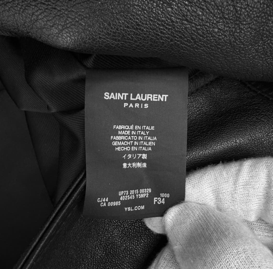 [34] 생로랑 여성 램스킨 레더 클래식 모터사이클 라이더 자켓 블랙 상품이미지7