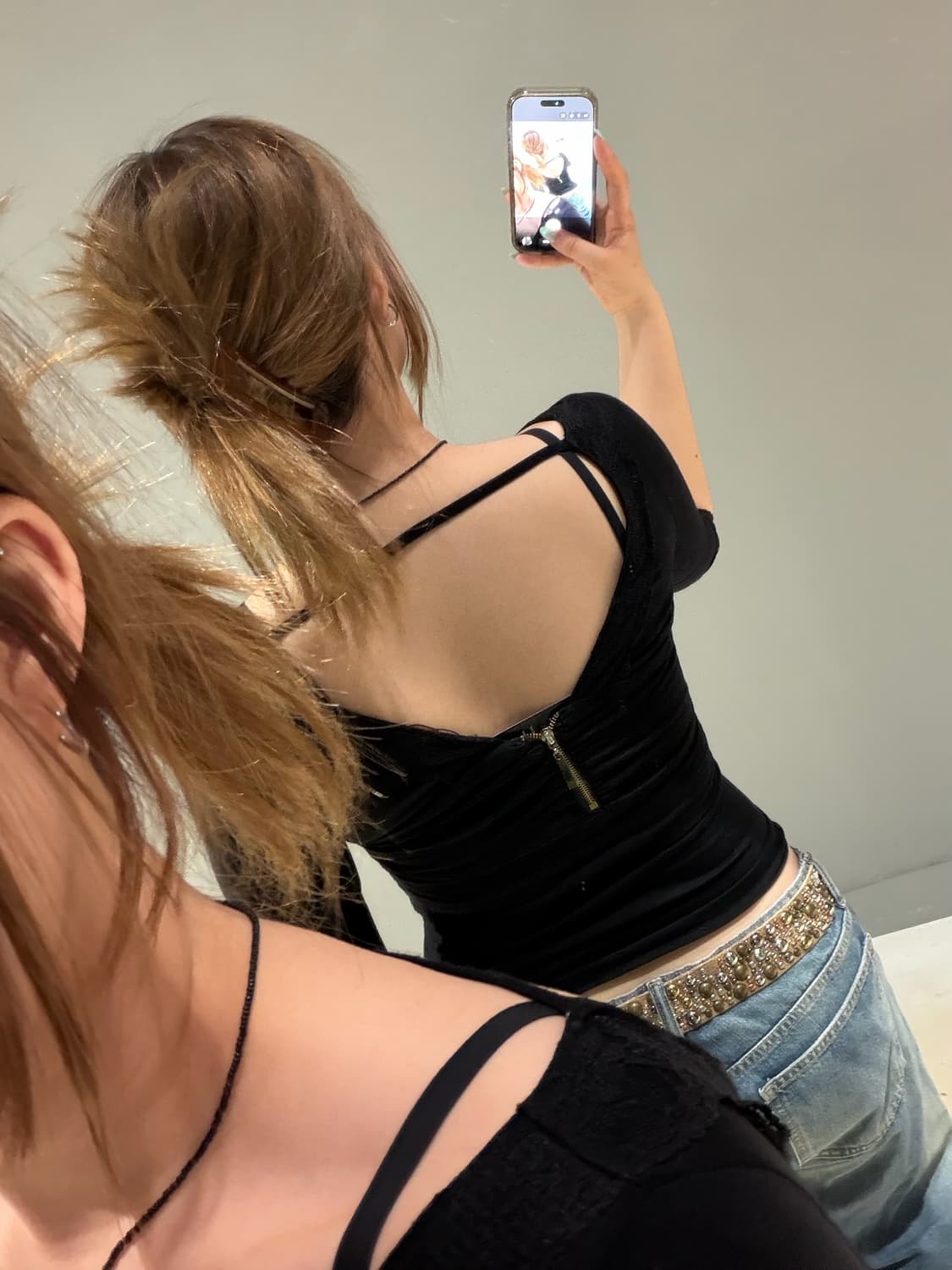 deep v-neck button-up lace top 상품이미지5