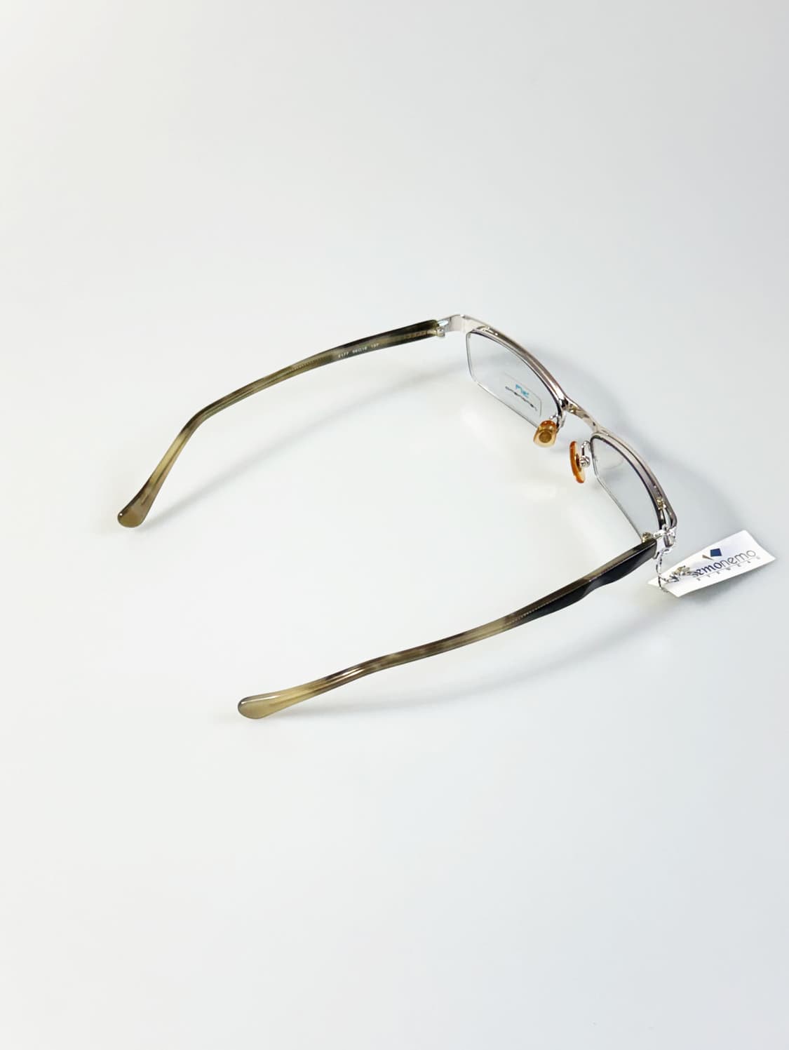 SEMONEMO 실버메탈 반무테 스퀘어 빈티지 안경 상품이미지4