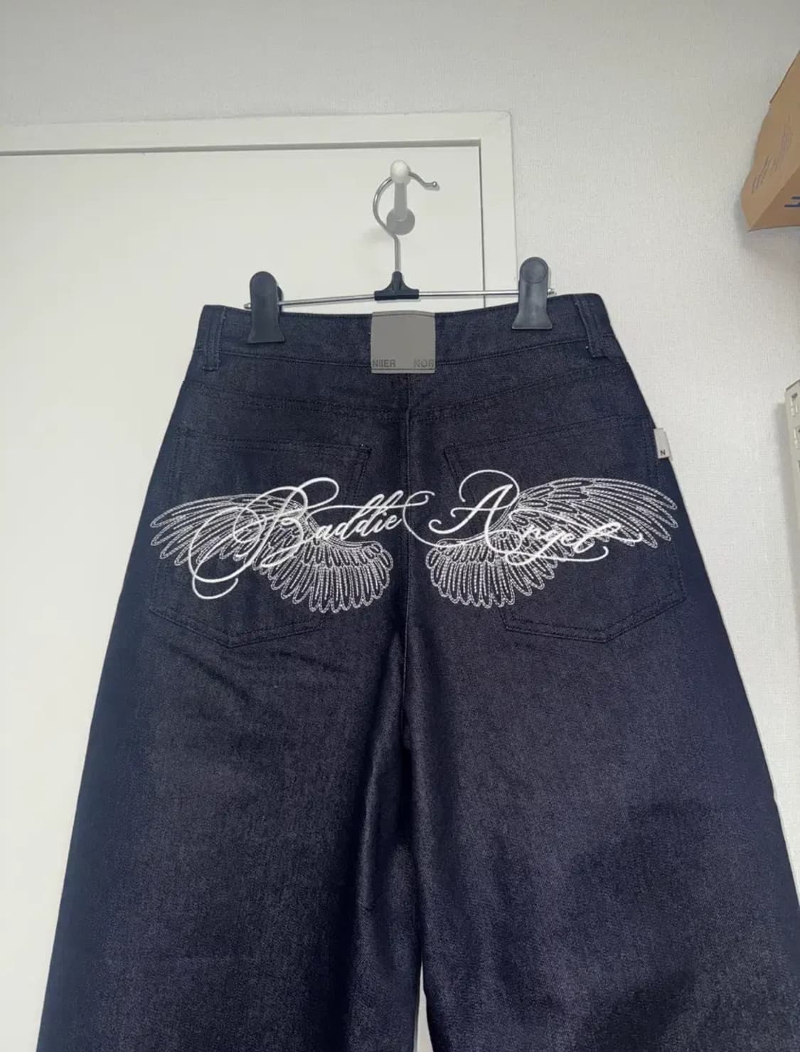 니어노어 배디 엔젤 데님 와이드 팬츠 인디고 1사이즈 상품이미지8