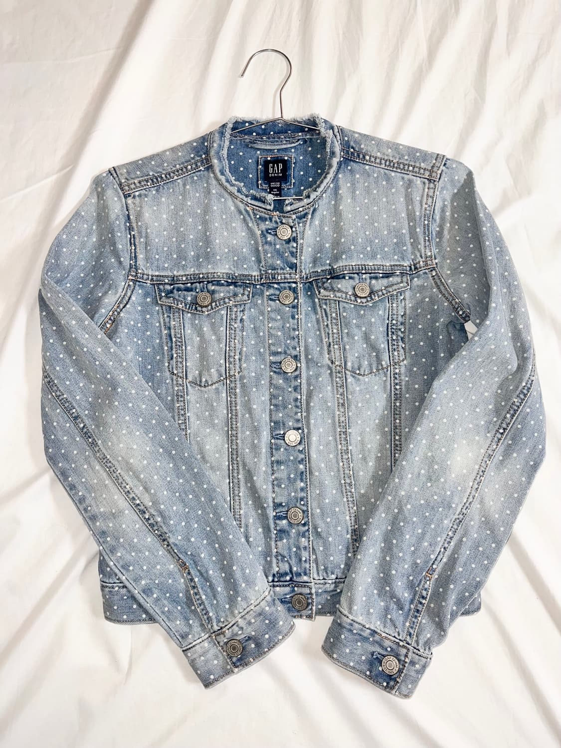 [90사이즈] 귀여운 도트 GAP 연청자켓 하구미룩 모리걸 빈티지 땡땡이 상품이미지6