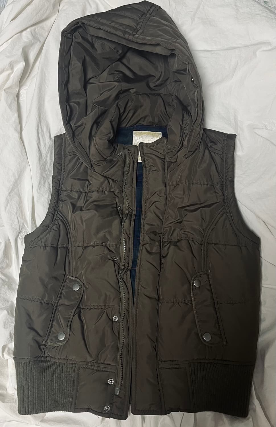 일본빈티지 후드 패딩조끼 브라운 상품이미지1