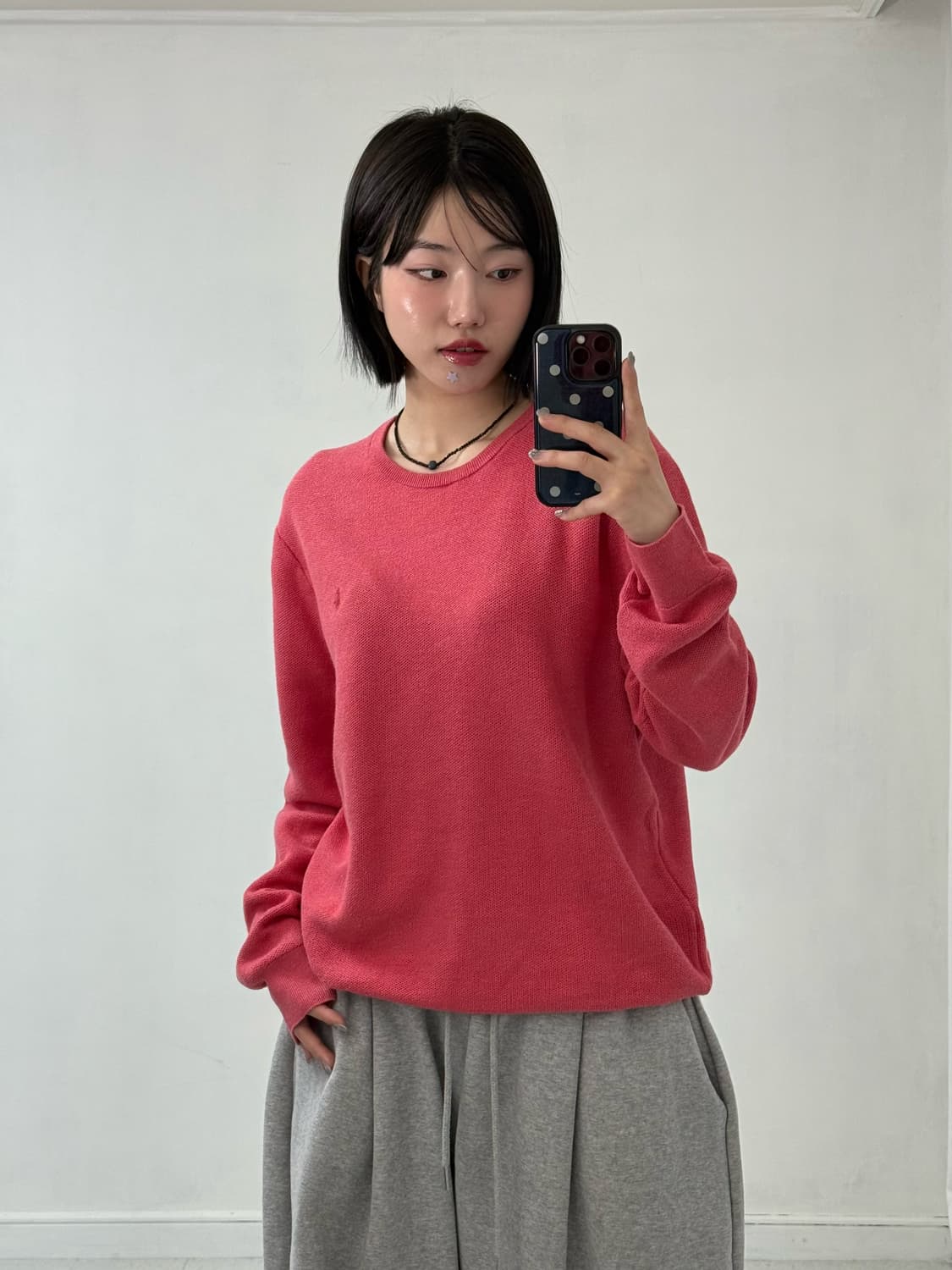 폴로 봄웜 핑크 니트 상품이미지2