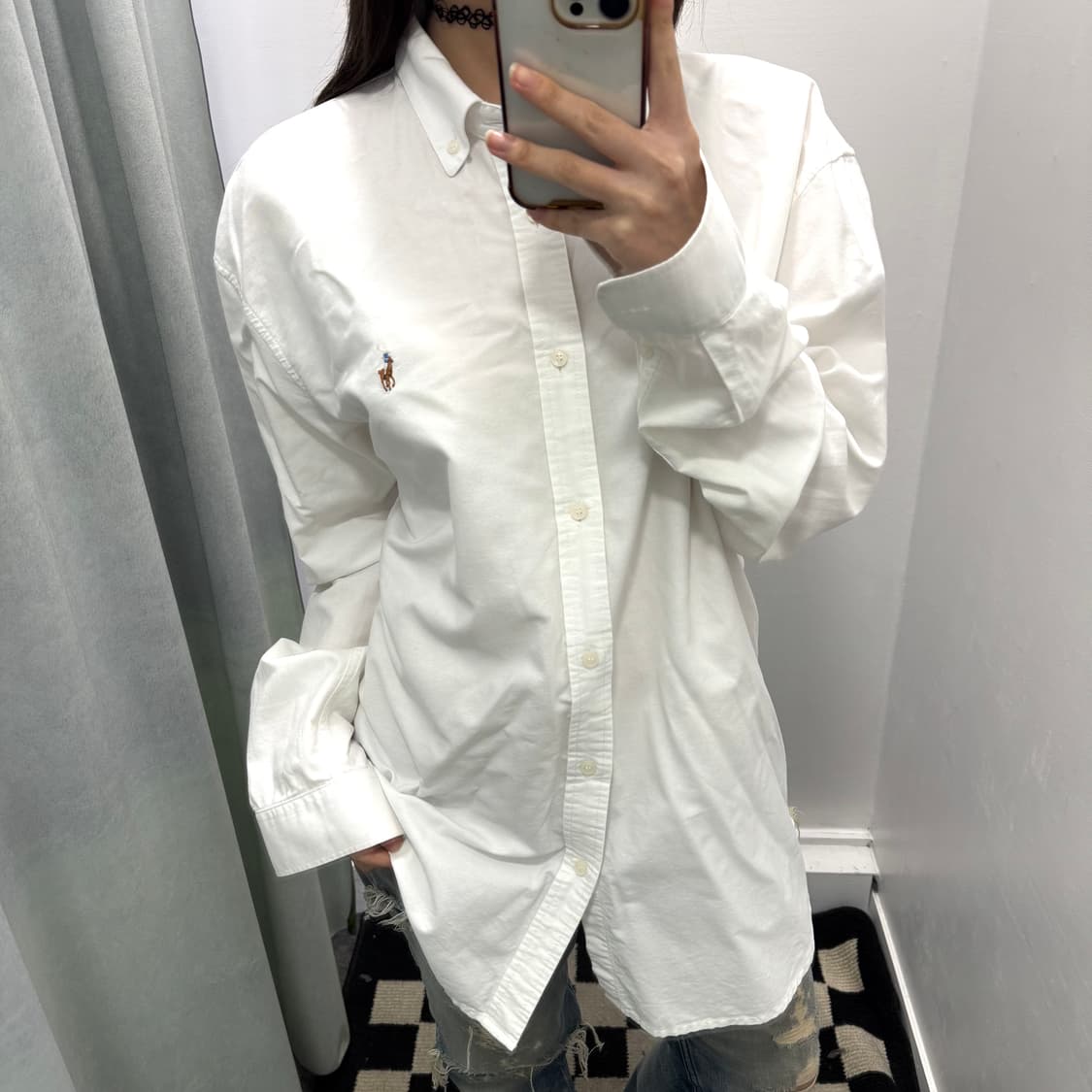 폴로 화이트 커스텀핏 셔츠 상품이미지1