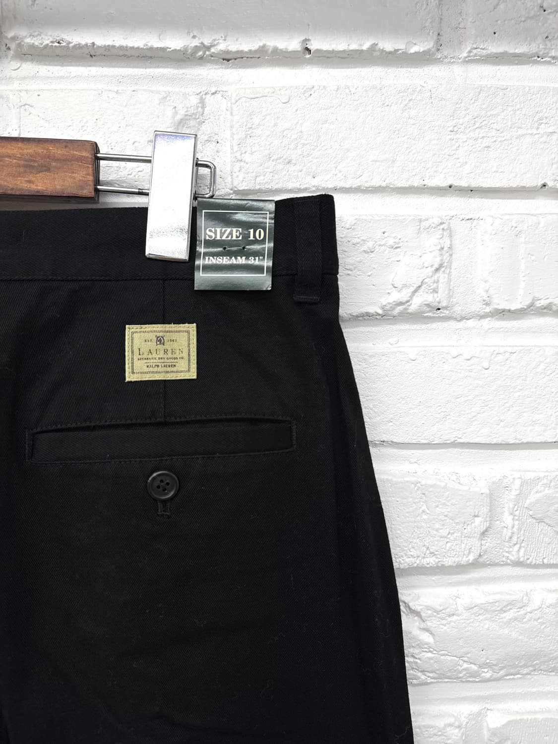 로렌 랄프로렌 블랙 코튼 핀턱 슬랙스 상품이미지6