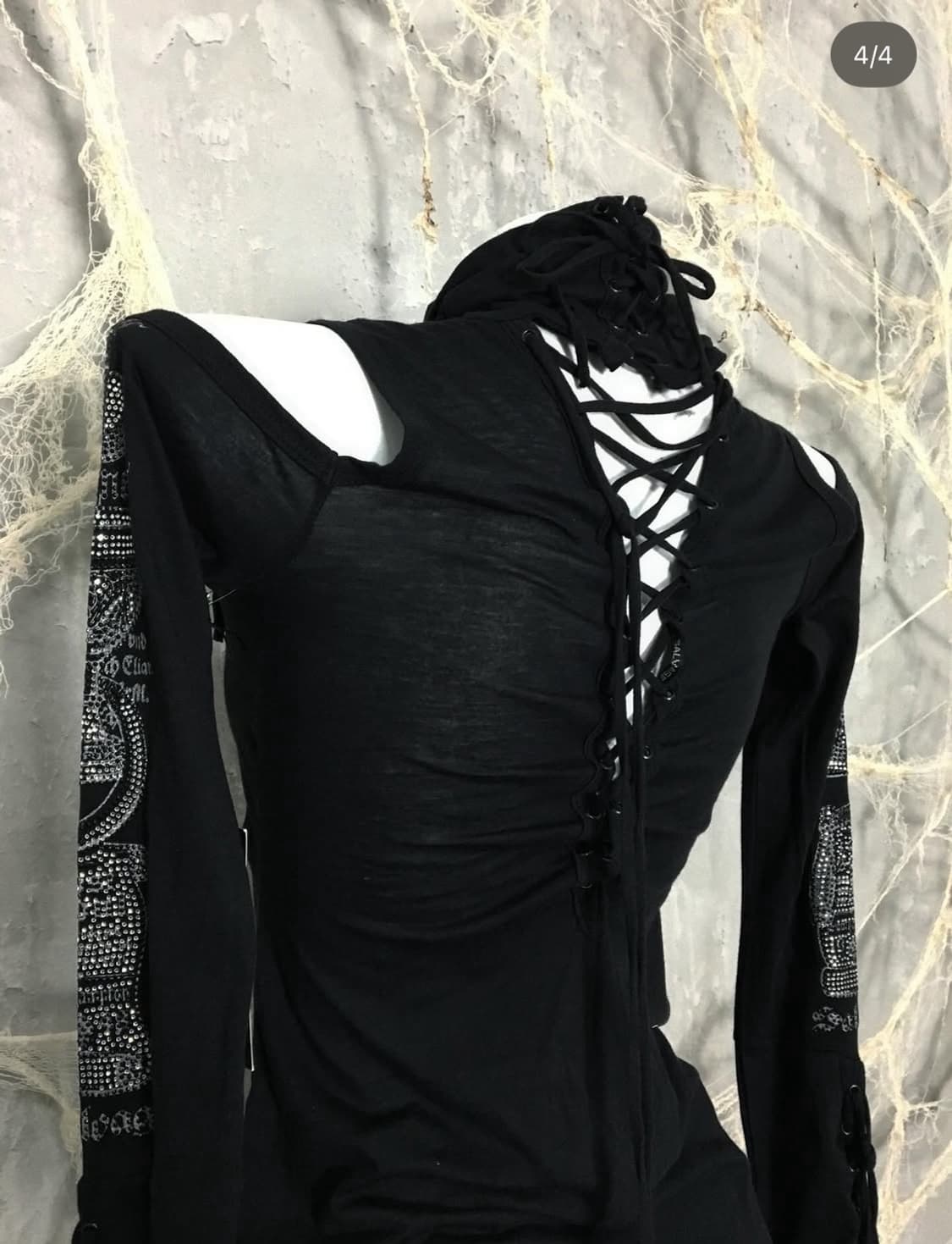 Salvage black long neck dress 상품이미지3