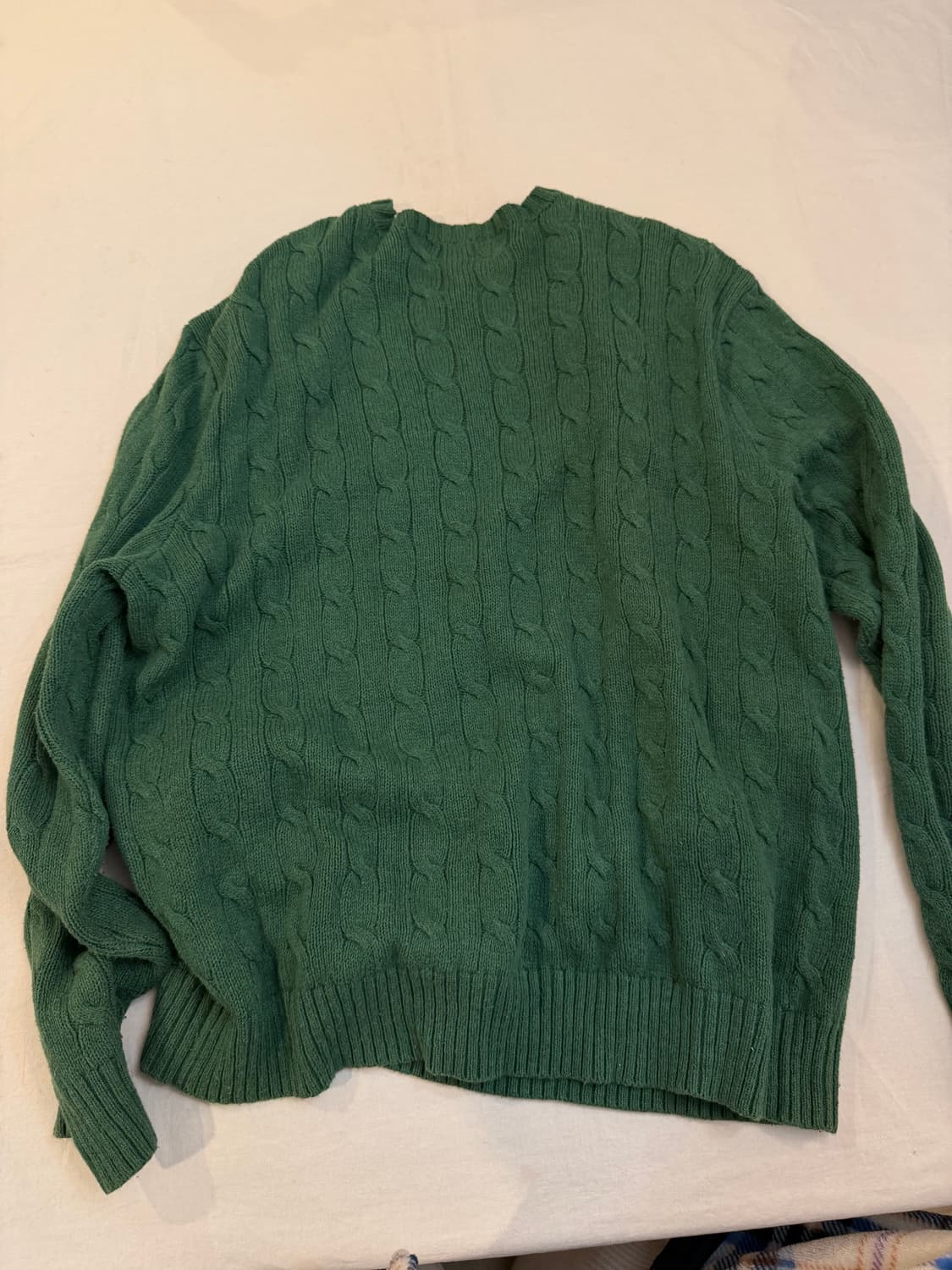 폴로 랄프로렌 신형 희귀컬러 케이블 꽈배기 니트 그린 상품이미지3