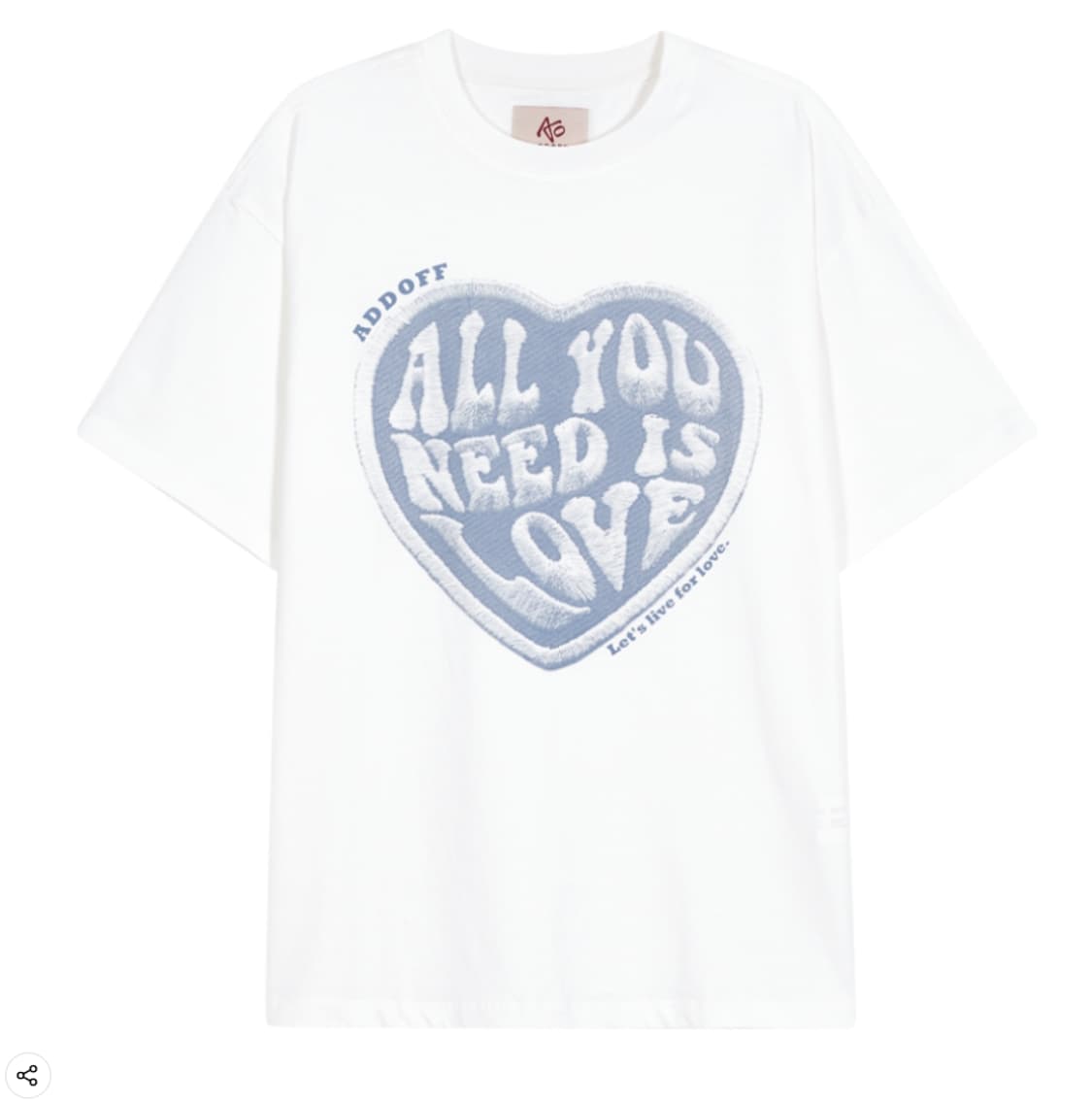 애드오프 하트 반팔티셔츠 새상품 상품이미지1