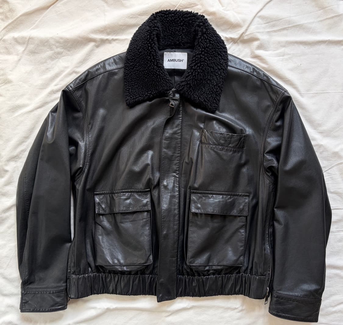 엠부쉬 레더 블루종 AMBUSH 점퍼 시어링 자켓  상품이미지1
