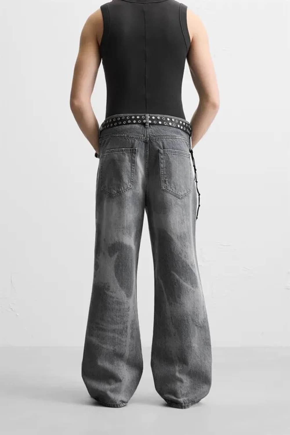 자라 그레이 워싱 배기 플레어 진 데님 상품이미지6