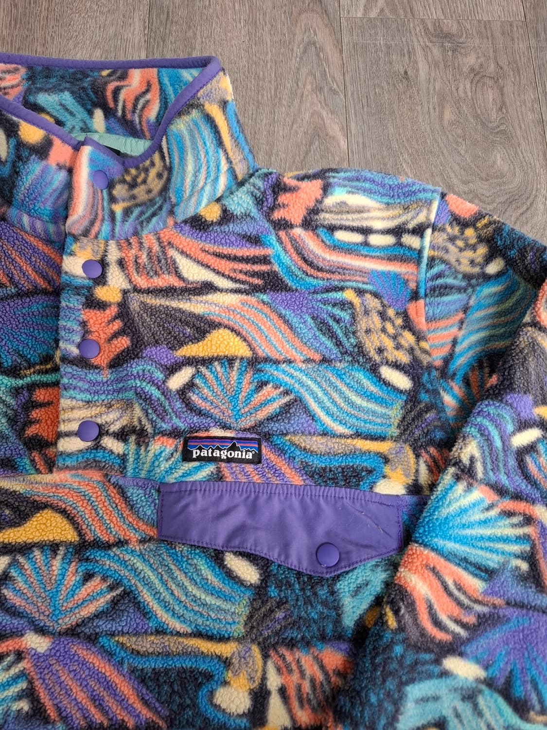 XL 파타고니아 신칠라 크레이지 패턴 플리스 풀오버 상품이미지4