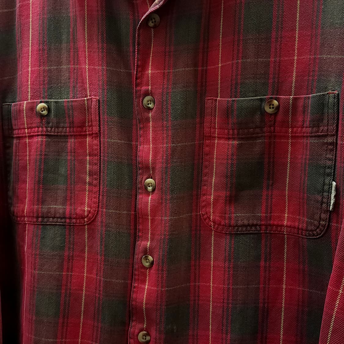 90s 팀버랜드 체크셔츠 플란넬 셔츠 헤비코튼 크롭셔츠 XL 상품이미지6