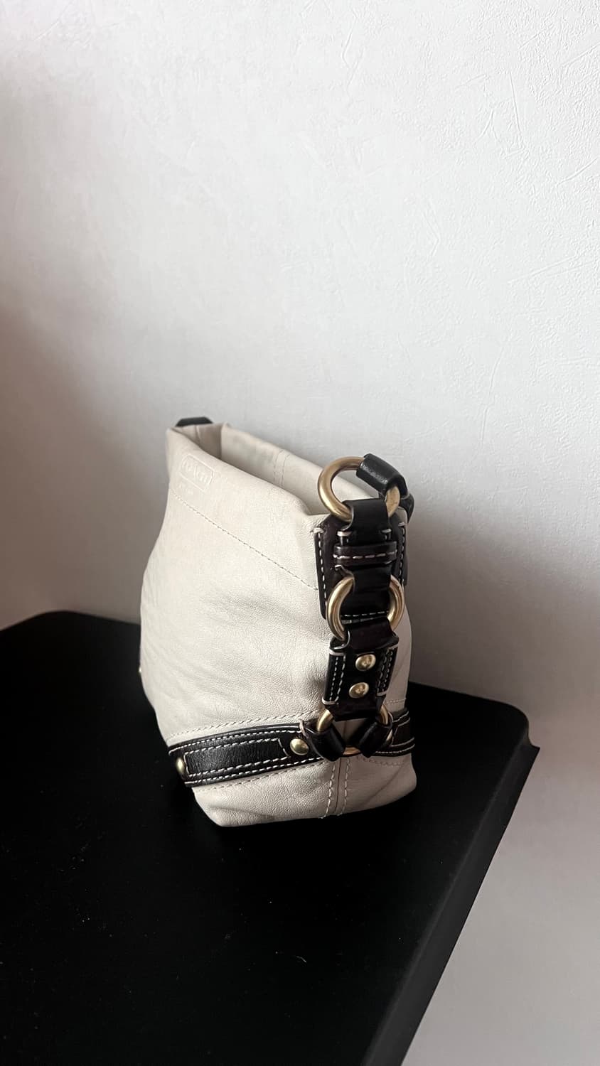 90s coach carly carmel 코치 카멜 브라운 레더 숄더백 상품이미지5