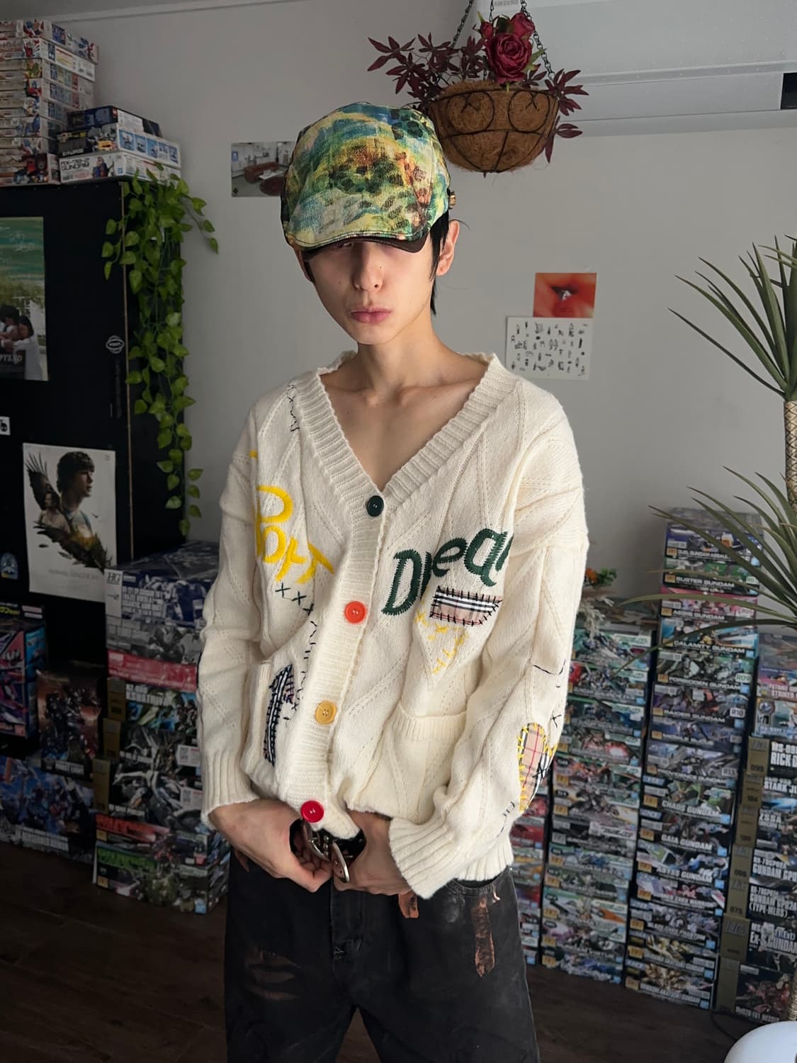 컬러 디테일드 패치워크 카디건 상품이미지2