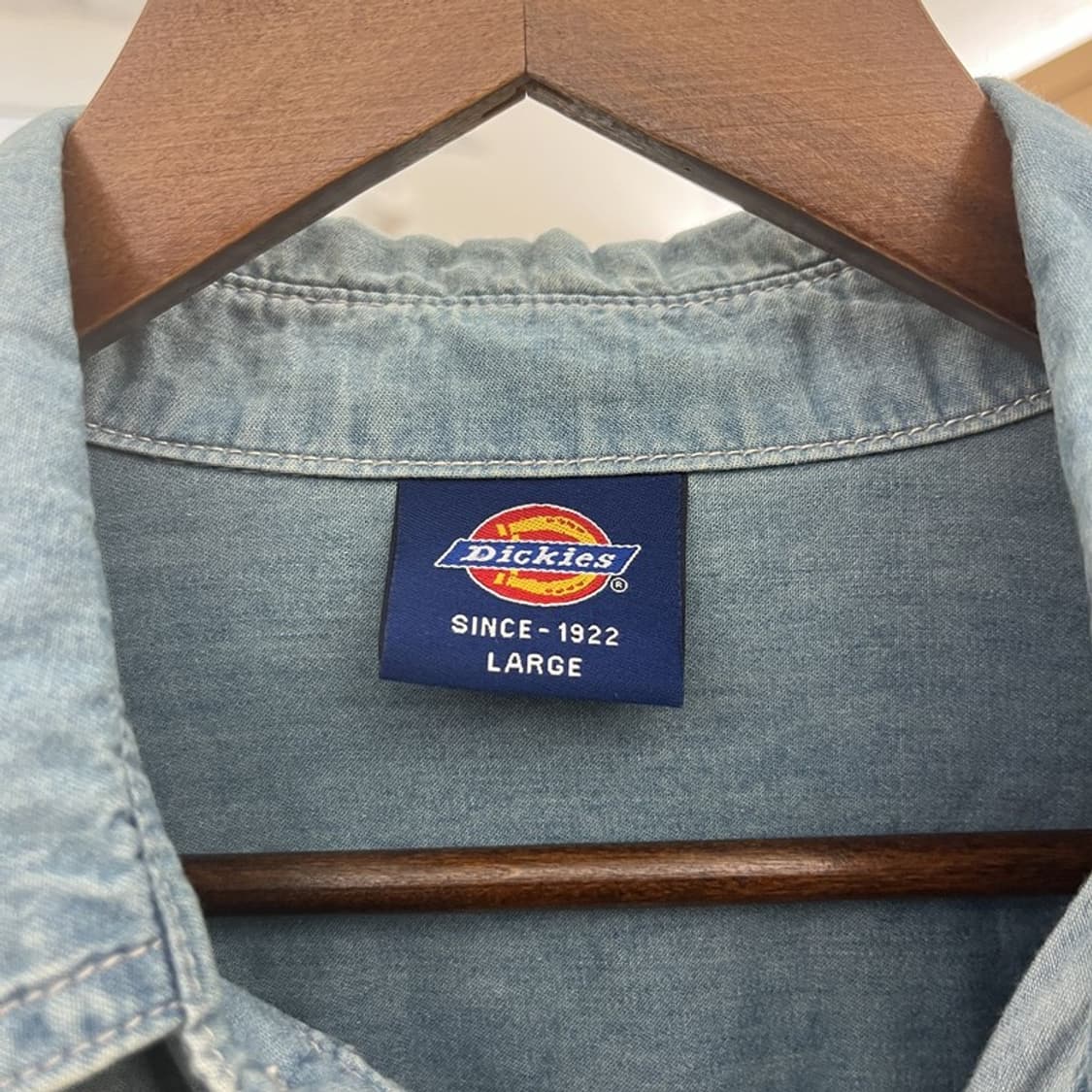 디키즈 컨트리 웨스턴 빈티지 워싱 데님 셔츠 L C10211 상품이미지5