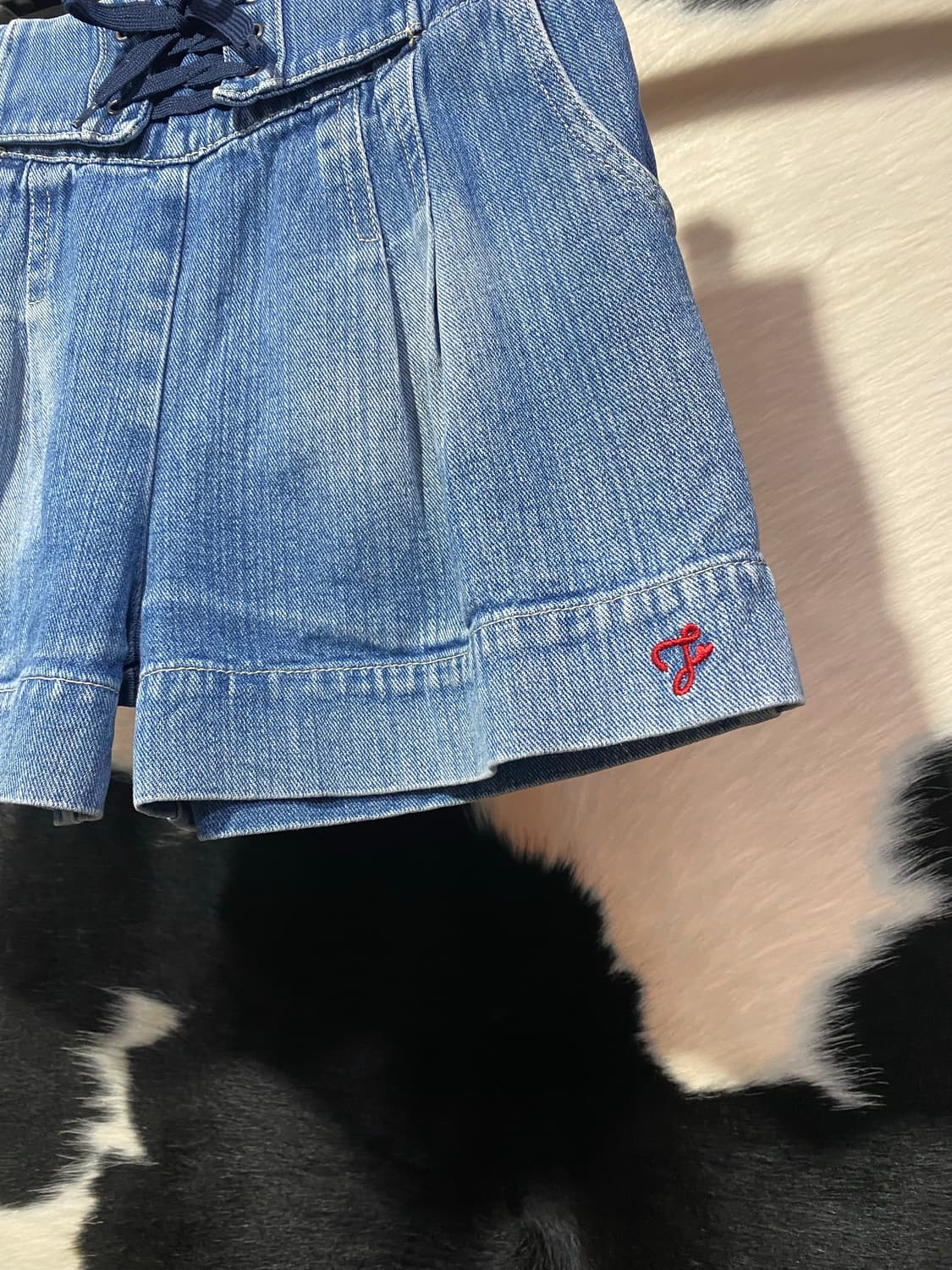 Japanese vtg 레이스업 포인트 데님 숏츠 상품이미지5