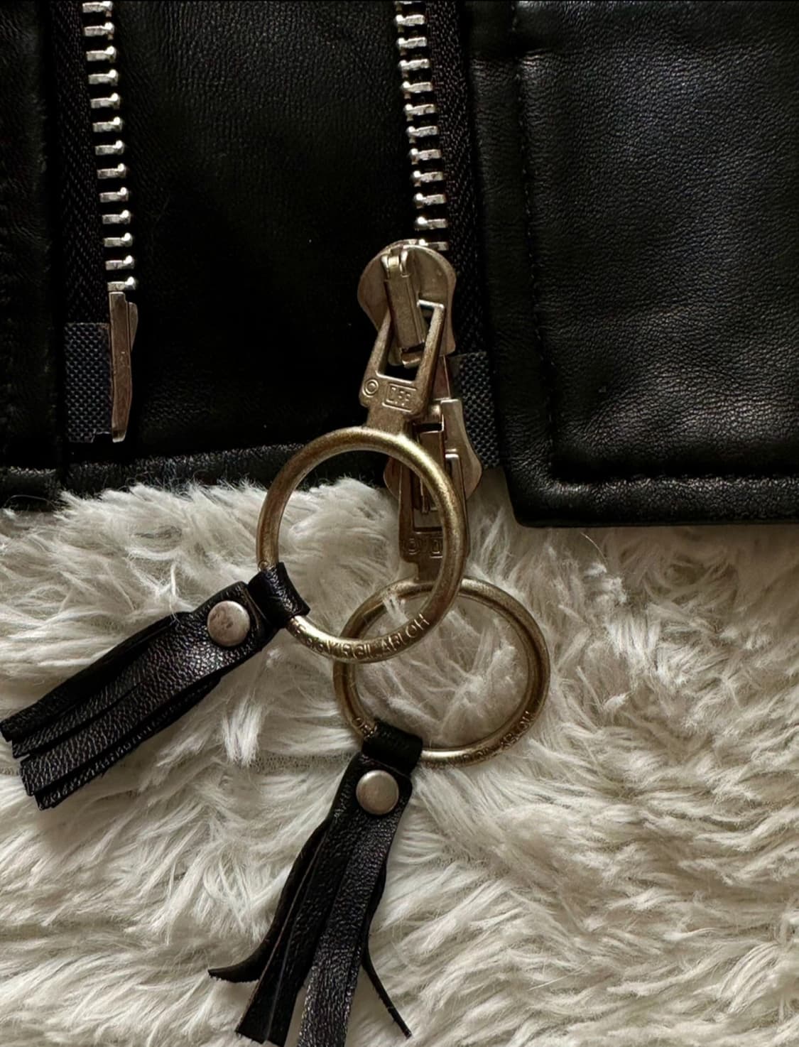 오프화이트 가죽 라이더 자켓 블랙 상품이미지6