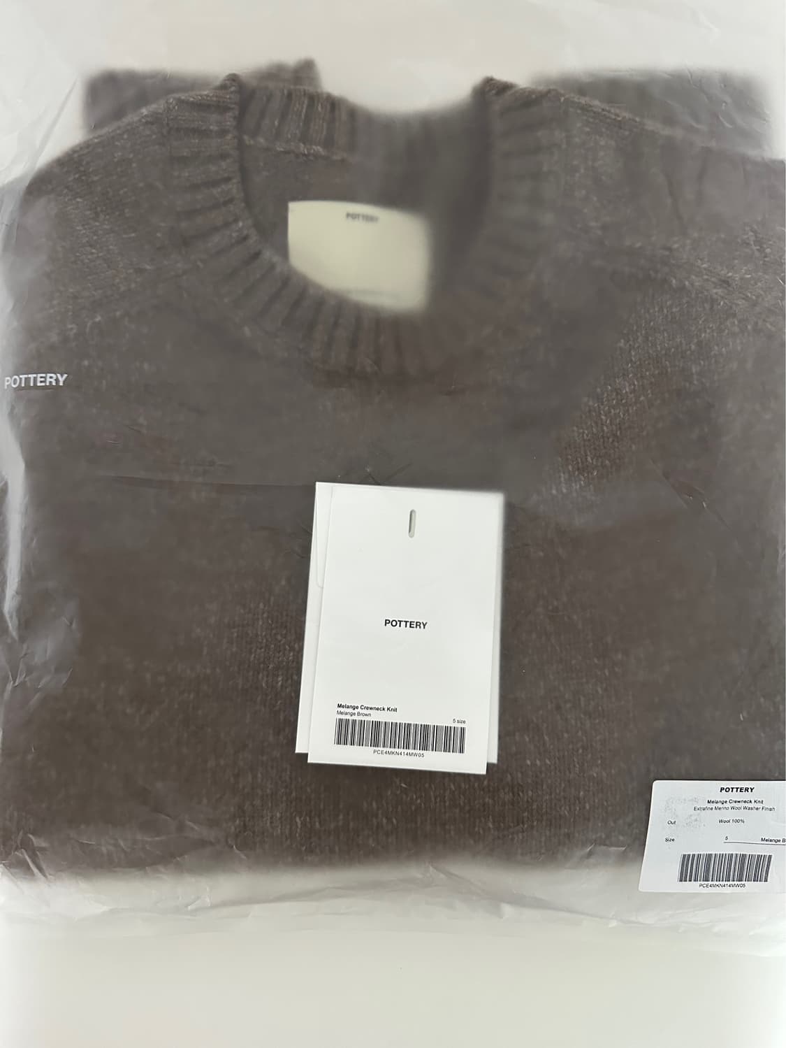 포터리 멜란지 크루넥니트(택비닐채 새상품급,5사이즈) 상품이미지2