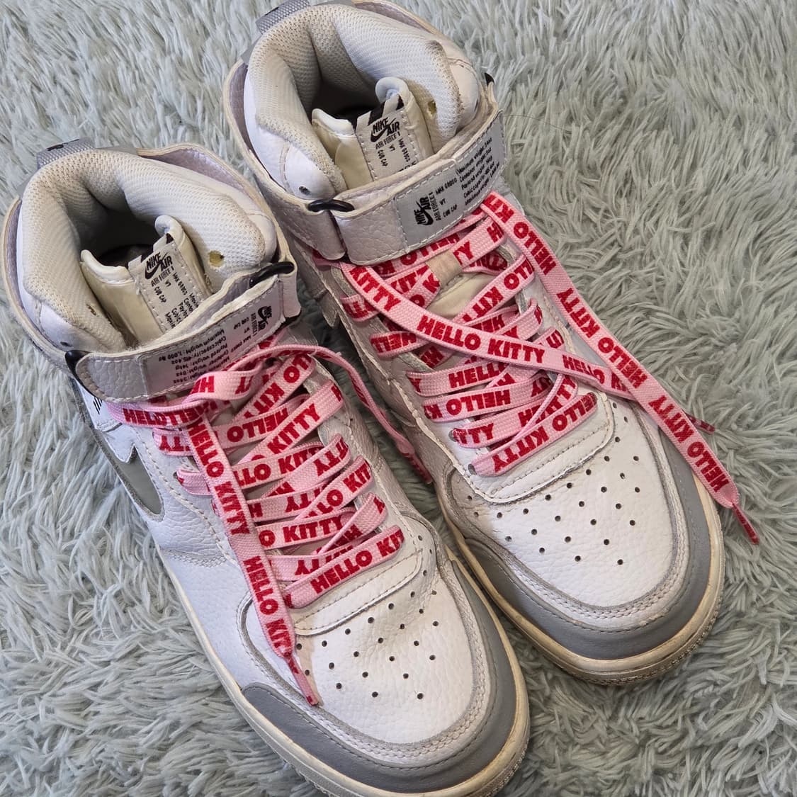 5w-8:나이키 에어포스 1 하이화이트/그레이 (245) 상품이미지6