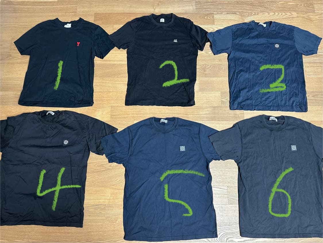 스톤아일랜드 c.p컴퍼니 아미 남성 반팔티 6벌 일괄 판매 상품이미지2