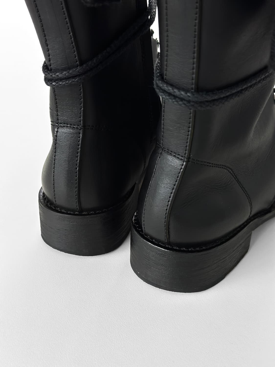 90~00s Y's 요지 야마모토 니트 커프 레이스업 부츠 상품이미지7