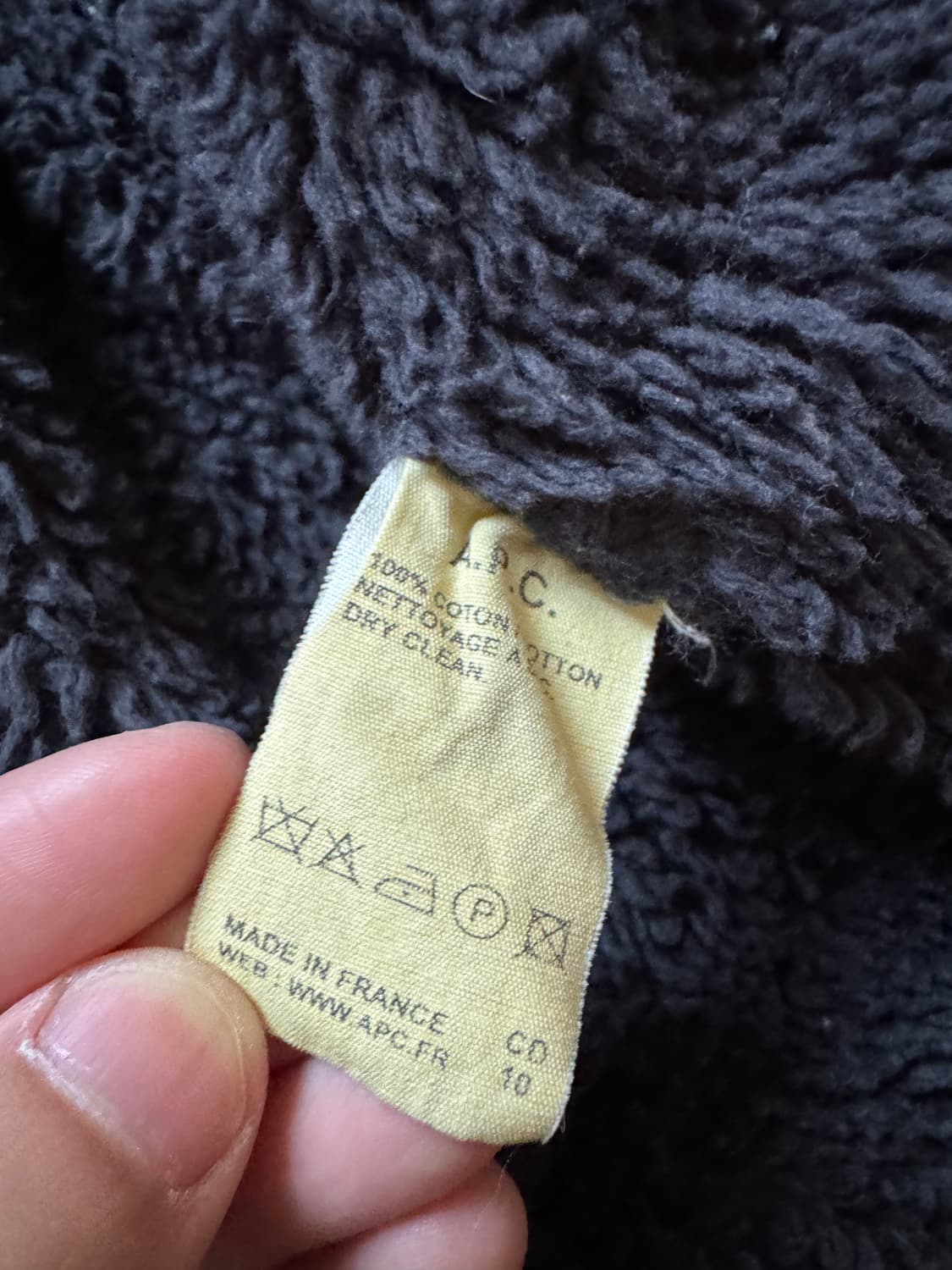 올드 Apc 아페쎄 프랑스제 블랙 몰스킨 후드 자켓 상품이미지6