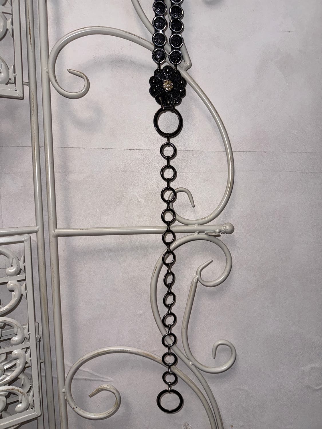 Black cubic flower chain belt 상품이미지6