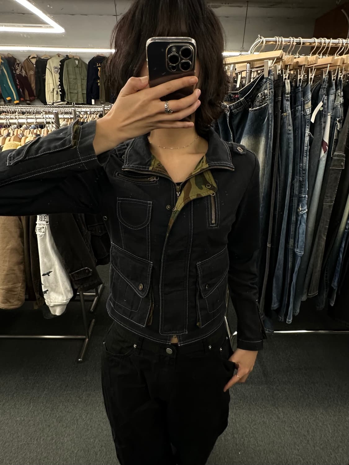 M)타미힐피거 빈티지 여성 멀티 포켓 크롭 필드자켓 상품이미지1