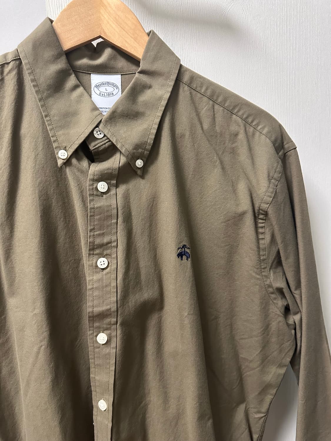 브룩스브라더스 카키 코튼 셔츠[L] 상품이미지1