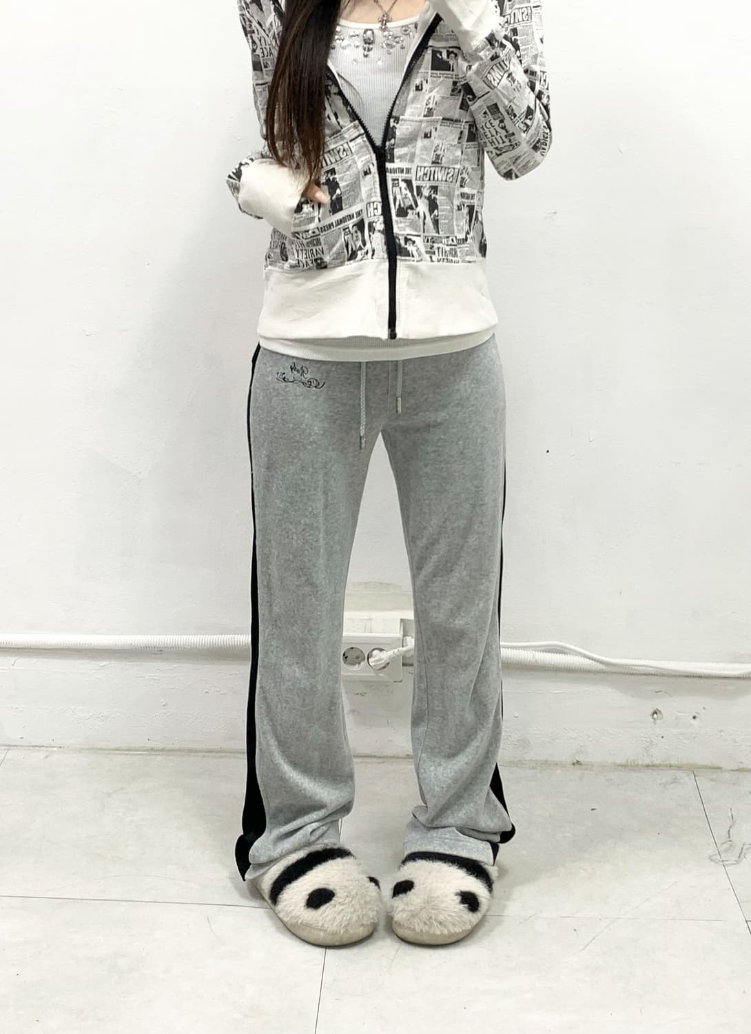 [RADY] 라디 갸루 벨벳 트레이닝 팬츠 상품이미지2