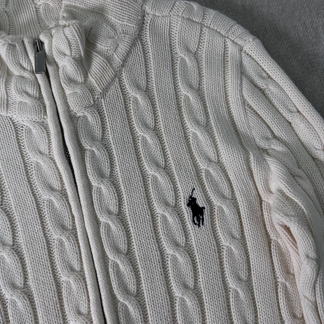 W 90 폴로 랄프로렌 스포츠 꽈배기 니트 집업 상품이미지2