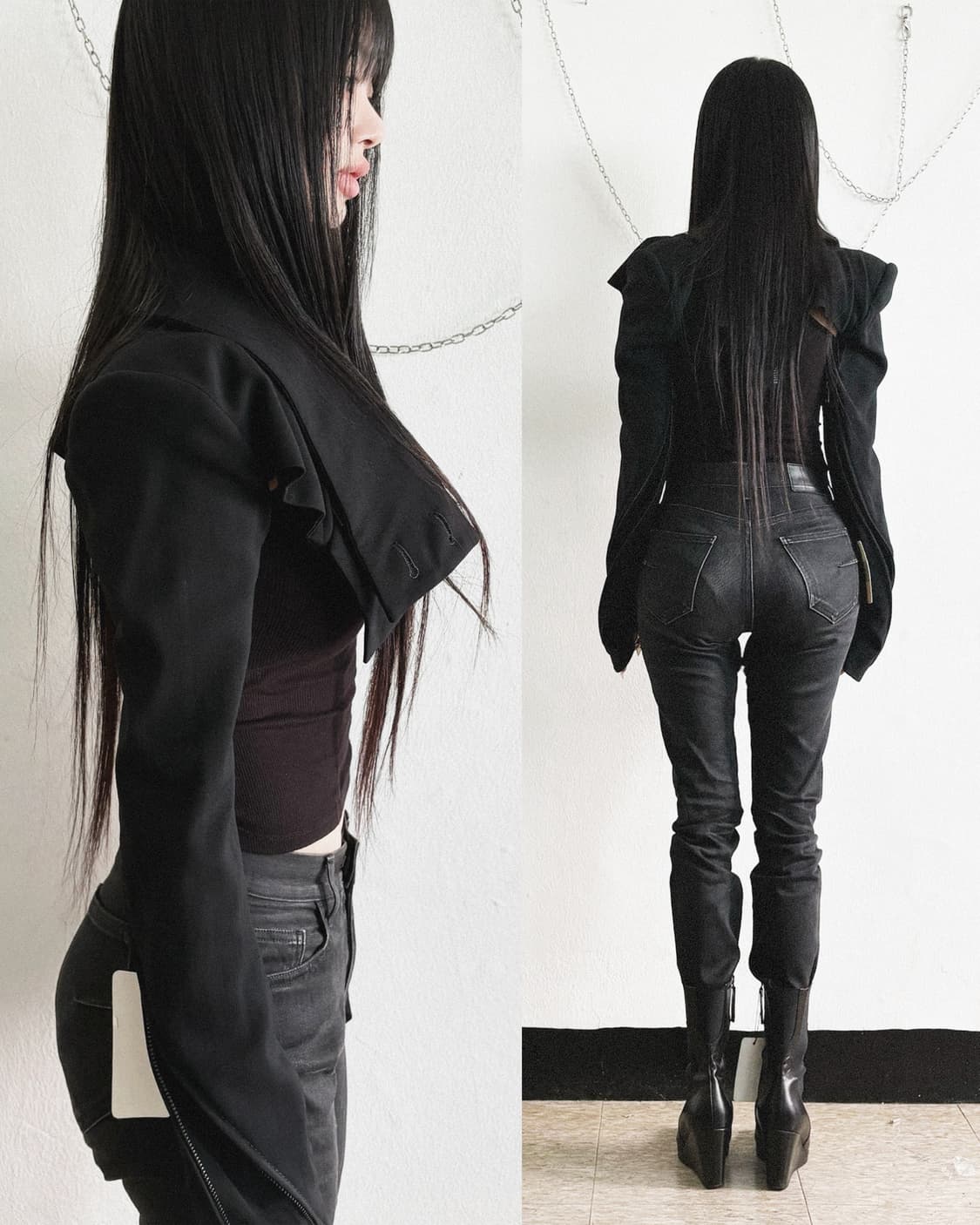 new* 앤드뮐미스터 2012 fall 런웨이 크롭 볼레로 사선버튼자켓 상품이미지3